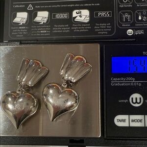 Silver Heart Clip Earrings